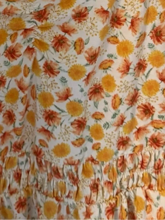 Torrid 3 Floral Cami Super Soft Knit Tank Orange Yellow Cottage Core - Picture 3 of 8